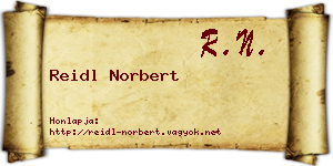 Reidl Norbert névjegykártya